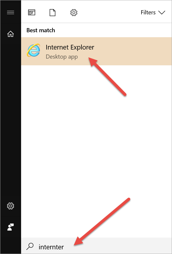 open internet explorer